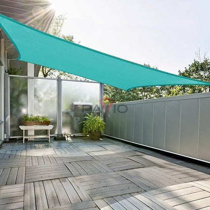 Patio Paradise 8' x 8' Sun Shade Sail Rectangle Canopy Patio Cover Sunlight Block Awning Heavy Duty Commercial Grade for Backyard Lawn Garden Outdoor Activities, Turquoise