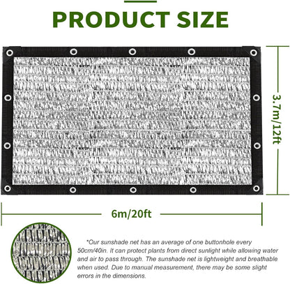 Aluminum Shade Cloth -for Car,90% Heat Reflective Tarp Sunblock Neting,Durable Mesh Tarp with Grommets,Shade Cloth for Garden,Outdoor Pergola,Chicken Coop and Dog Kennel(Silver)