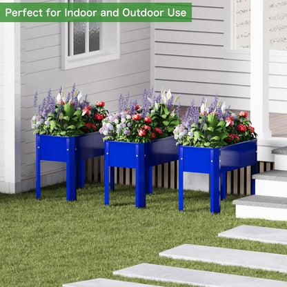 Raised Garden Bed with Detachable Tall Legs Elevated Metal Planter Box for Growing Fresh Herbs Vegetables Flowers Succulents&Other Plants for Outdoor Backyard Patio Deck Balcony Blue