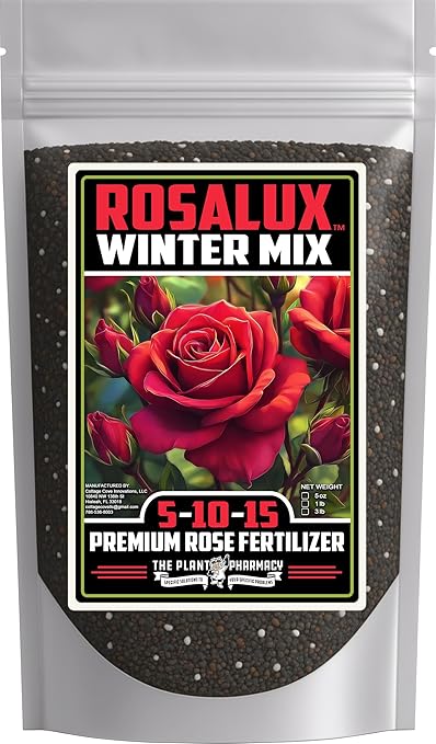 Fertilizer Commercial Grade | Rosalux 5-10-15 | Premium Rose Fertilizer | 3 Pounds | Granular Magnesium Sulfur Iron Manganese Zinc Boron | Topdress Water in | 30–45 Day Feeding | Gardens Landscapes