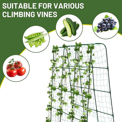 Large U-Shaped Garden Trellis for Tomatoes, Squash & Heavy Vines - Rust-Resistant, Powder-Coated Steel, Perfect for Outdoor Gardens & Vertical Planting(47" W x 63" H)