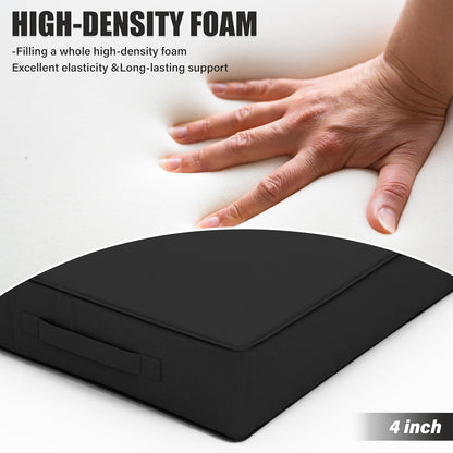 Patio Chair Cushions 22 X 22 X 4 Inch Waterproof Outdoor Seat Cushions for Patio Furniture, Outdoor Sofa Couch Pads with Ties & Handle, Set of 2, Black