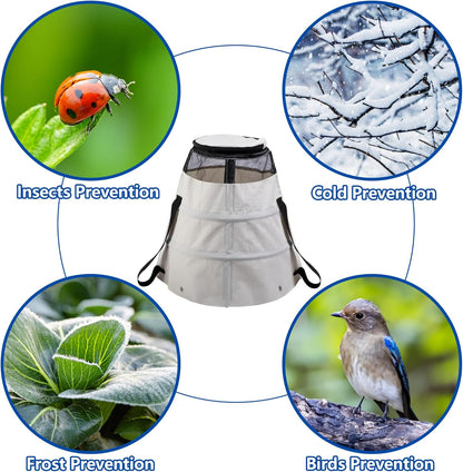 2 Pcs Winter Rose Protective Cover, 600D Winter Rose Cones Protection with Stakes, Reusable Freeze Protection Roses Collar for Protecting Outdoor Plants from Wind Frost Animal Eating