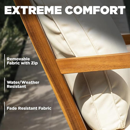 IDZO Rocking Chairs Design Heavy Duty 400lbs Capacity Wood Patio Bistro Set 3 Piece Outdoor