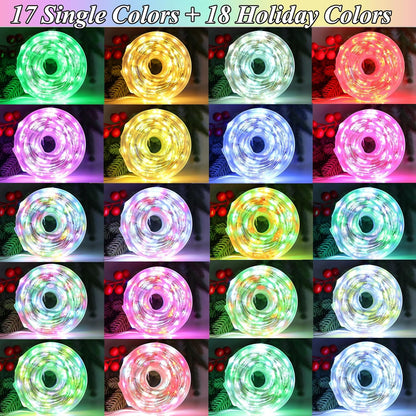 300 LED Fairy Lights Color Changing, 98 FT 35 Colors String Lights with Remote, 17 Single Color & 18 Holiday Colors, Christmas Twinkle Light Plug in for Bedroom Holiday Wedding Indoor Party Decor