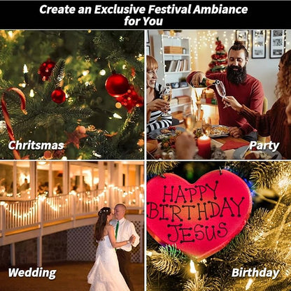 2 Pack Solar Christmas Lights Outdoor, 72FT 200 LED Solar String Lights with 8 Lighting Modes, IP65 Waterproof Solar Lights Outdoor for Xmas Garden Party Tree Decor