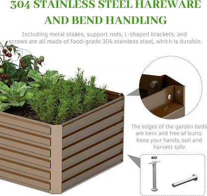 6x3x2 ft Raised Garden Bed, Large Metal Planter Raised Beds, Planters for Outdoor Plants for Vegetables, Flowers, Herbs, Fruits, and Succulents.(4 Pcs)