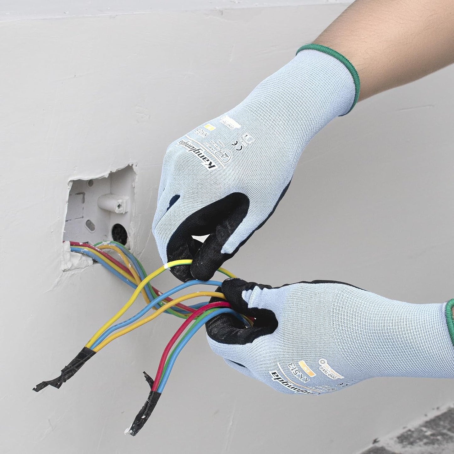 6-Paris XL Work Gloves for Men and Women, Nitrile Coated Safety Protective Gloves with Grip, Ideal for Gardening, Warehouse, Mechanic, Light Duty Construction Work