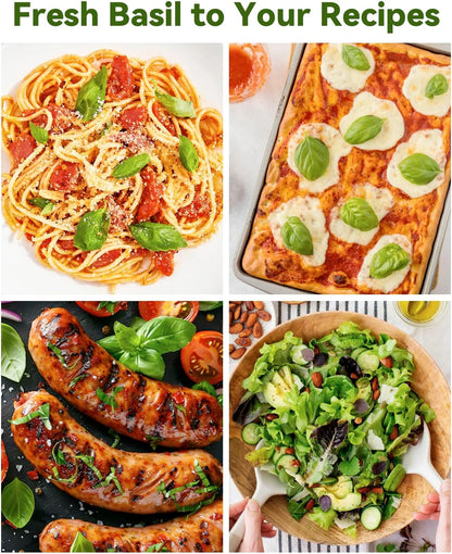 Hydroponics Seed Pod with Genovese Basil & Purple Basil, 8 Pods Complete Kit with Sponge, Basket, Dome, Label, Compatible with AeroGarden, Ahopegarden, GARDENCUBE, iDoo & MUFGA Indoor Smart Gardens