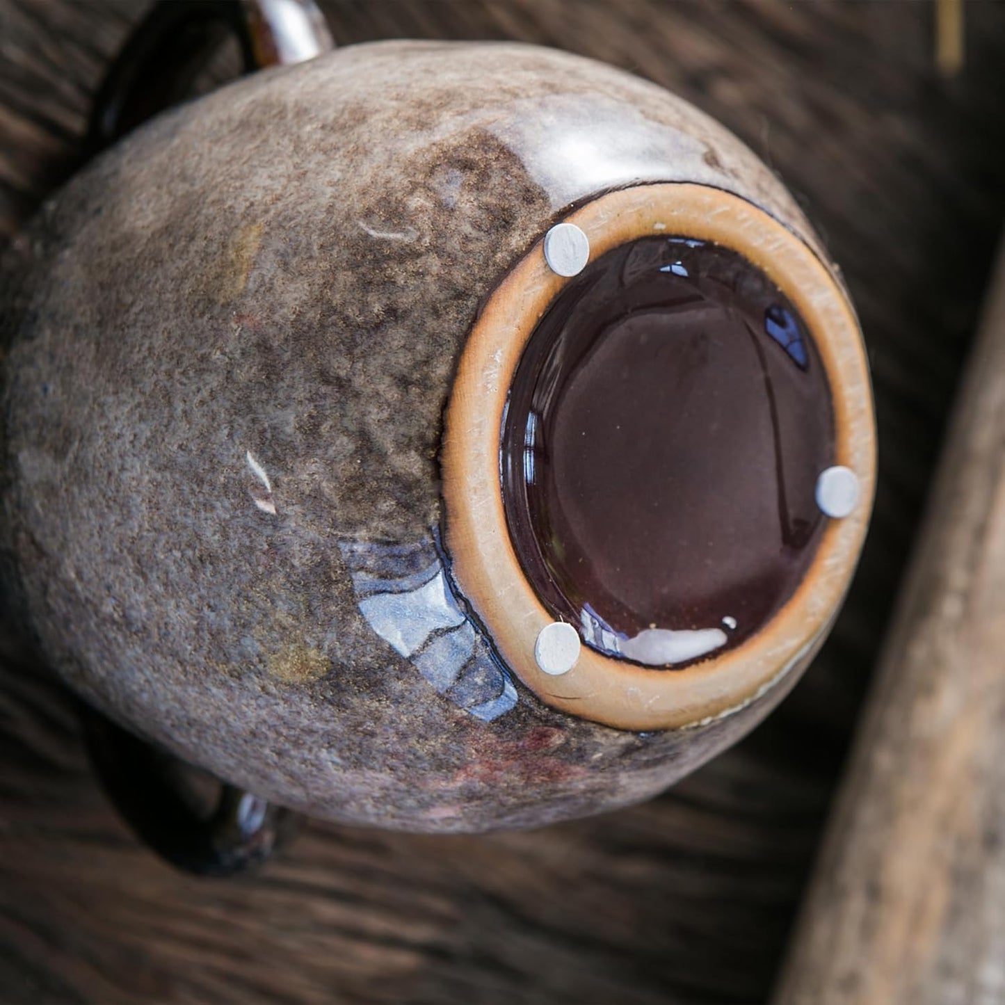 Blue Gradient Ceramic Vase with 2 Handles, Modern Farmhouse Decor, Rustic Terracotta Pottery, Decorative Clay Flower Vase, Centerpiece for Dining Table - 7 Inch