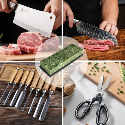 Knife Sharpening Stone,10000 Grit Whetstone Final Fine Polishing Natural Green Honing Oilstone for Knives Tools,Cutting Tools 180 * 60 * 30mm (A)