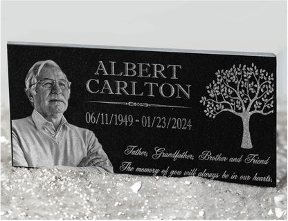 in Loving Memory Photo Tree of Life Personalized Granite Memorial Stone Sympathy Remembrance of Dad Mom Child