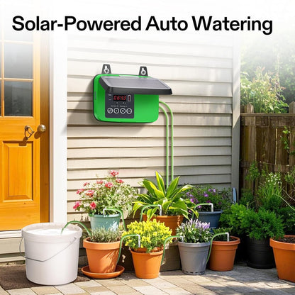 VIVOSUN Solar Automatic Drip Irrigation Kits with Timer, 3W Output, Solar Powered Auto Drip Irrigation System, 15 Pots Garden Plant Watering System, Plant Waterer Indoor Outdoor