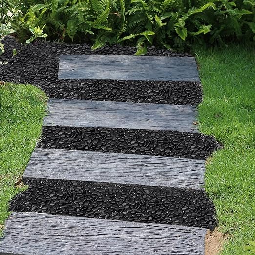 15 lbs Black Rocks for Planters, 1"-2" Decorative River Rocks for Plants, Flower Pots, Vase, Polished Garden Stones for Outdoor Landscaping, Walkways, Yard