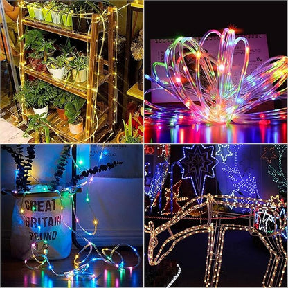 XEWEA Solar Rope Lights Outdoor,16Colors 66LED 39Ft String Light with 20Modes Remote, Solar Powered Rope Tube Lights for Garden Fence Paito Yard Christmas Decoration