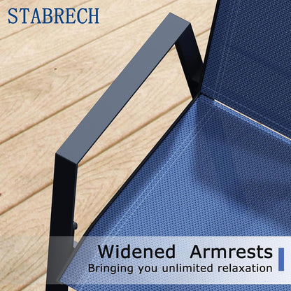 Outdoor Patio Chairs Set of 4, Blue Stackable Outdoor Chairs, Lightweight Patio Set with High Back, Metal Dining Chair for Lawn, Garden, Yard and Deck