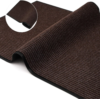 Profile Rubber Door Mat, 35x23inch, Heavy Duty, Entrance Doormat, Indoor and Outdoor, Waterproof, Easy Clean Shoe Scraper, Home Rug Welcome Mats for Entryway, Patio, Porch, Brown