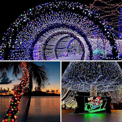 4 Pack Solar Chrismas Lights Outdoor, 170 FT Total 480 LED Solar String Lights for Outside with 8 Modes & Memory Function, Waterproof Twinkle Light for Xmas Tree Yard Party Decorations (Multicolor)
