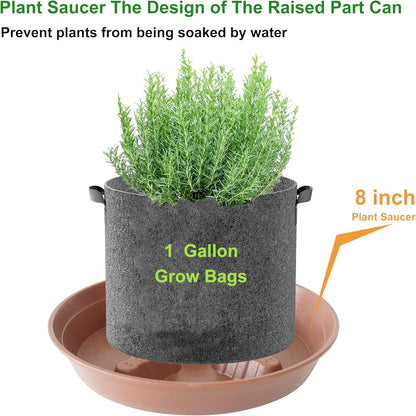 4 Pack Plant Saucer 8 inch, 10 12 14 17 inch, Plant Stand Plastic Plant Saucers for Indoors Outdoor, Heavy Duty Flower Planter Drip Trays for Pots, Pot Saucers for Plants, Grow Bags Saucers