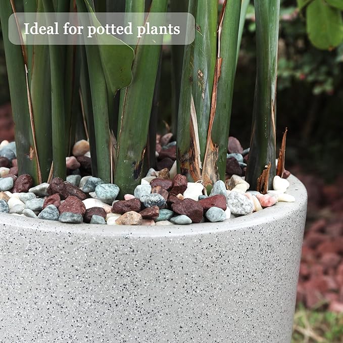 5lbs Natural River Rocks, Polished Pebbles for Plants Garden, 1-2 inch Decorative Countryside Stones, Ideal for Fish Tank, Vases, Crafting, Garden Landscaping Rocks,Countryside