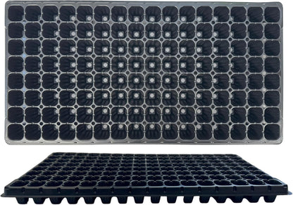 128 Cell Seedling Plastic Nursery Trays, 10 Pack, Thick Durable Germination Plug Trays, 1280 Cells Reusable Plant Propagation