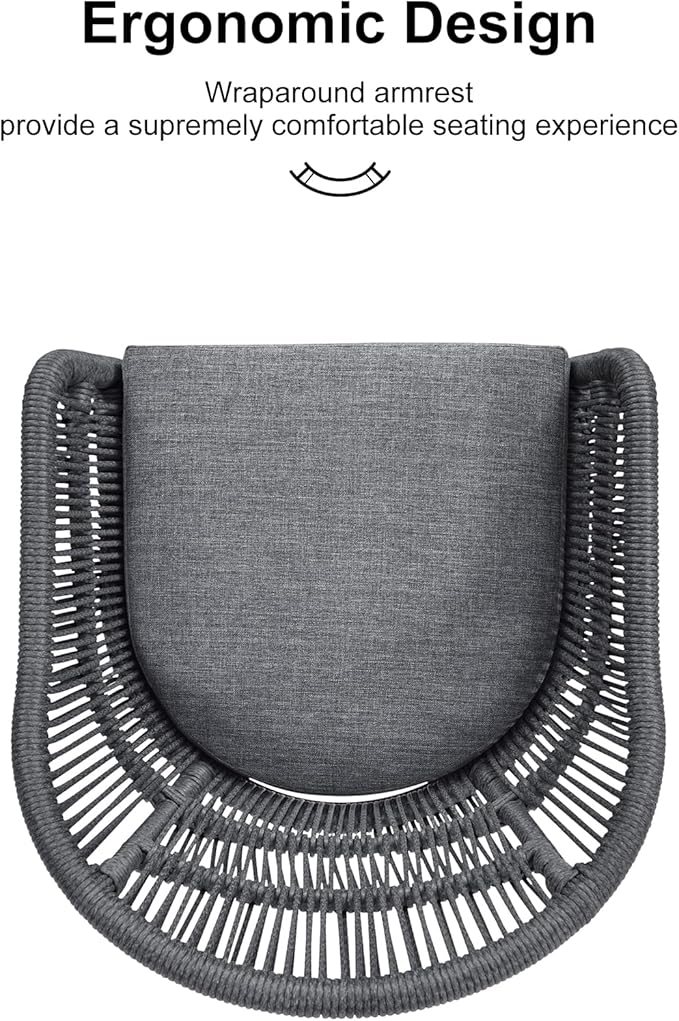 PURPLE LEAF 9 Piece Longer Patio Dining Set with Outdoor Aluminium Dining Table and Woven Chairs Modern Metal Furniture Cushions Sets for Garden Yard Indoor Decor Kitchen Gray