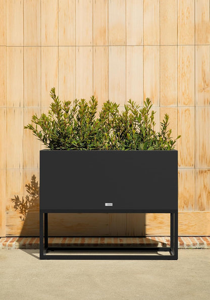 Veradek Block Series Raised Long Box Planter for Patio & Garden | Durable All-Weather Use with Aluminum Stand | Modern Décor for Herbs, Flowers