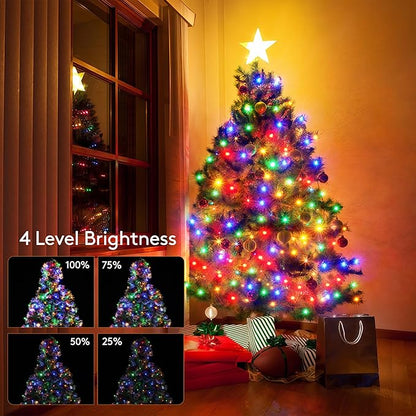 BlcTec Super Long Christmas Lights 500 LED 174FT, UL Certified Color Changing Christmas Tree Lights with Remote, 11 Modes, Timer, Waterproof String Light for Xmas Party Décor, Warm White & Multicolor