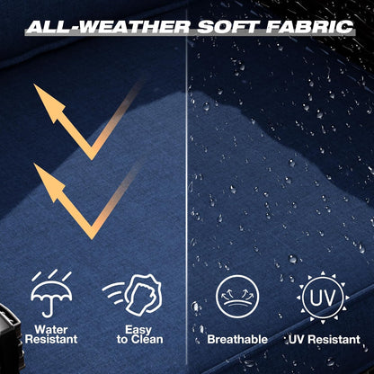 Joyside Wicker Patio Chairs Set of 2, Outdoor Rattan Furniture with Wide Armrest and Thick Cushions, Upgraded Large Size for Backyard, Garden, Poolside