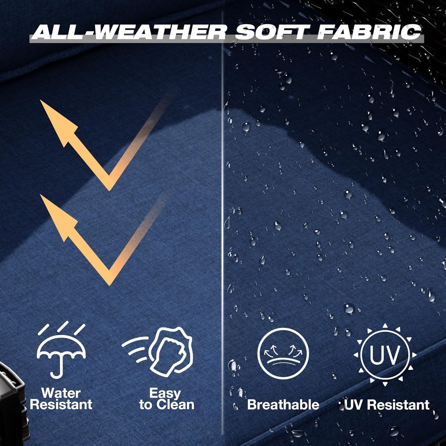 Joyside Wicker Patio Furniture Sets, 9 Pieces Upgraded Large Size Outdoor Furniture with Swivel Rocking Patio Chairs, Patio Dining Chair, 3-Seat Sofa, Outdoor Ottoman, Coffee Table, Thick Cushions