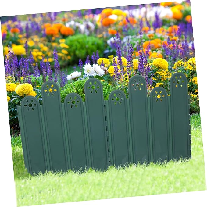 KESYOO 5pcs Decorative Outdoor Garden Edge Plastic Landscape Fencing with Corner Brackets for Lawn Flower Bed Borders Easy Install Outdoor Pet Fencing Panels
