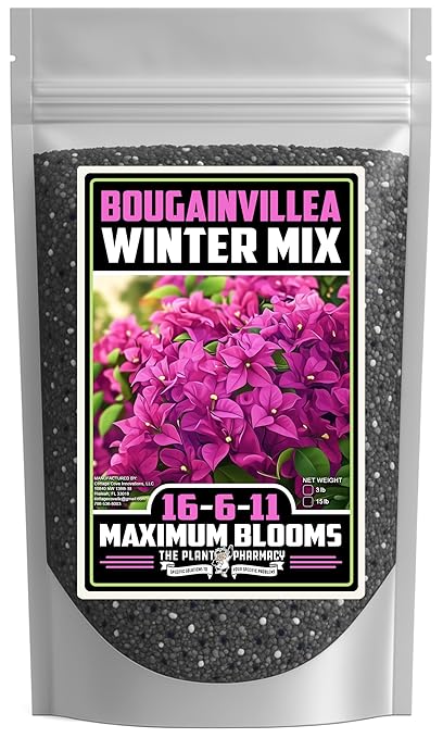 Fertilizer Commercial Grade | Bougainvillea Winter Mix 16-6-11 | 3 Pounds | Custom Professional Mix | Cold-Season Bloom Formula | Controlled Release Nutrition | Micronutrients | Vivid Color & Growth