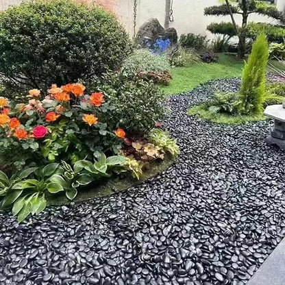 20 Pounds Black Natural Decorative River Pebbles, 2-3 Inch Black Ornamental River Pebbles for Garden Landscaping, Home Décor, Outdoor Paving, Fountain Decoration.