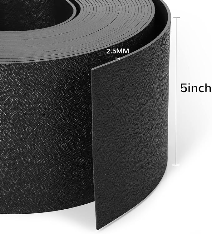 Black Plastic Garden Landscape Edging, 5” Tall Border Coil, Flexible and Strengthened with Anti-UV Treatment (100ft with 30pcs Stakes)