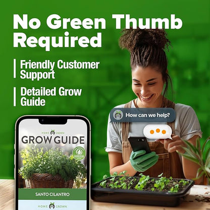 HOME GROWN 𝗨𝗦𝗔 𝗣𝗥𝗘𝗠𝗜𝗨𝗠 500+ Cilantro Seeds (Fast Growing) 𝗡𝗢𝗡-𝗚𝗠𝗢 Heirloom Coriander Seeds for Planting Indoors & Outdoors – Santo Cilantro Herb for Kitchen Garden, High Germination