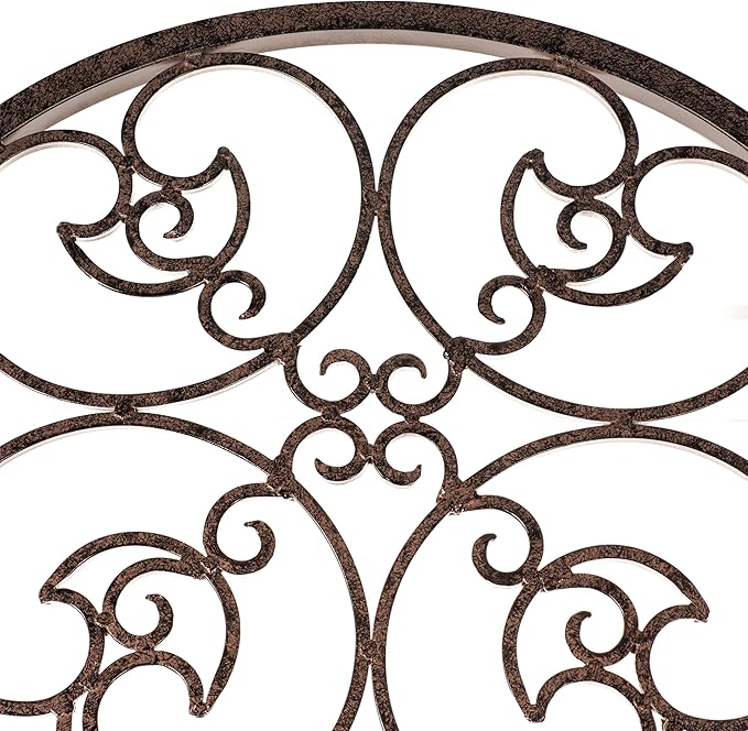 H Potter 8 Foot Tall Garden Trellis Wrought Iron Heavy Scroll Metal Decoration Lawn Patio and Wall Decor Screen for Rose Clematis Ivy Weather Resistant Patio Deck Wall Art X Large
