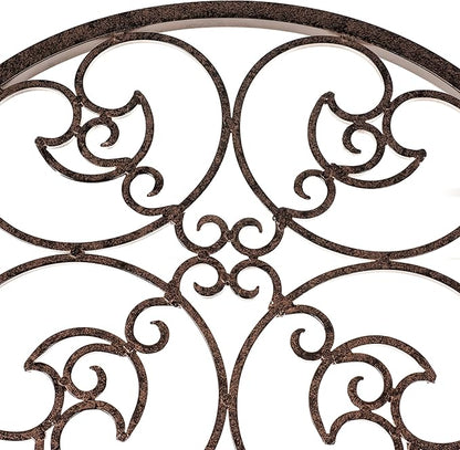 H Potter 8 Foot Tall Garden Trellis Wrought Iron Heavy Scroll Metal Decoration Lawn Patio and Wall Decor Screen for Rose Clematis Ivy Weather Resistant Patio Deck Wall Art X Large