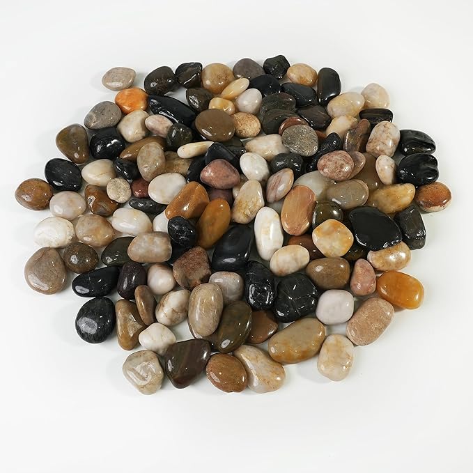 StoneCreek 12 LBS River Rocks, Large Size, Decorative Garden Stones for Plant Landscaping, Polished Gravel Filler Pebbles for Home Decoration, Vases, Succulents(Mixed Pebbles)