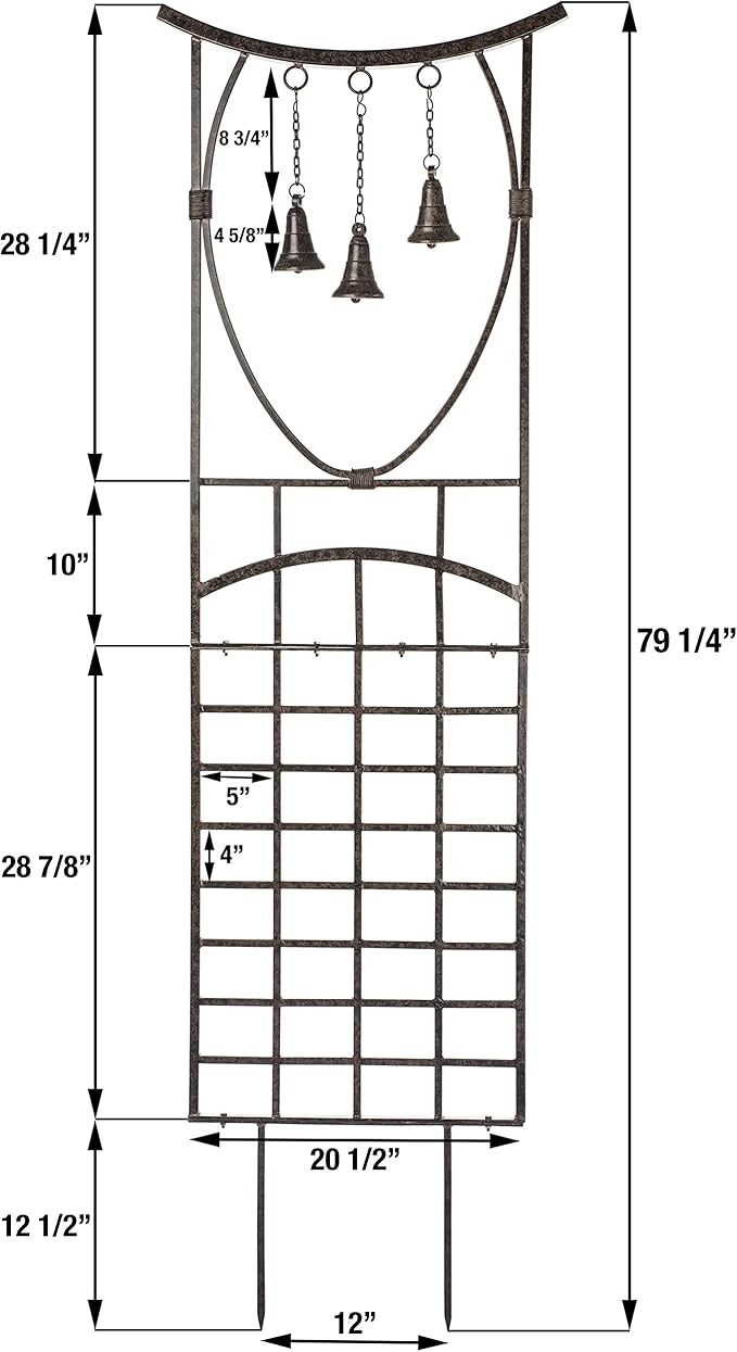H Potter Trellis for Climbing Plants Wrought Iron Metal Weather Resistant Garden Yard Art
