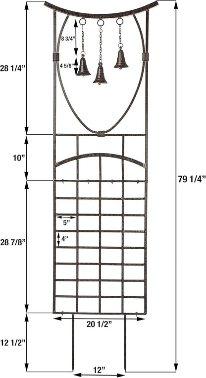 H Potter Trellis for Climbing Plants Wrought Iron Metal Weather Resistant Garden Yard Art
