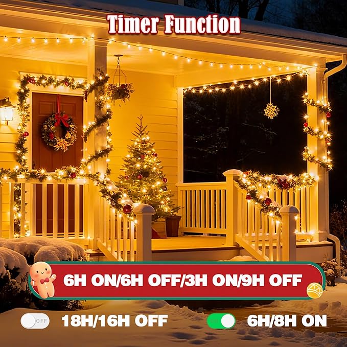 Voice Control 88ft 240LED Smart Christmas String Lights Outdoor/Indoor | String Lights Plug in with Remote, 12Modes, 7Voice Commands & Timers, Christmas Twinkle Light for Xmas Tree Decor (Warm White)