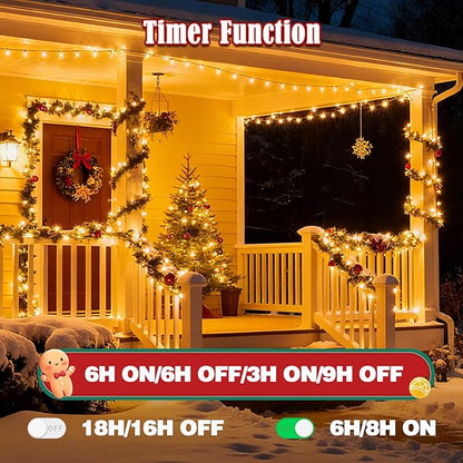 Voice Control 88ft 240LED Smart Christmas String Lights Outdoor/Indoor | String Lights Plug in with Remote, 12Modes, 7Voice Commands & Timers, Christmas Twinkle Light for Xmas Tree Decor (Warm White)