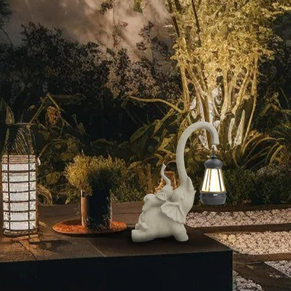 Solar Garden Statue 10 Inch Elephant Decor for Outside Yard Decoration Outdoor Unique Housewarming Gardening Birthday Gifts for Women Grandma