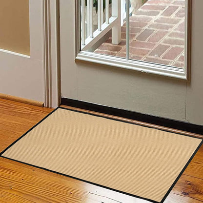 fani Heavy Duty Large Outdoor Indoor Entrance Black Doormat Waterproof Low Profile Entrance Rug Front Door Mat Patio Anti-Skid Rubber Back, 48x72 inch (Beige)