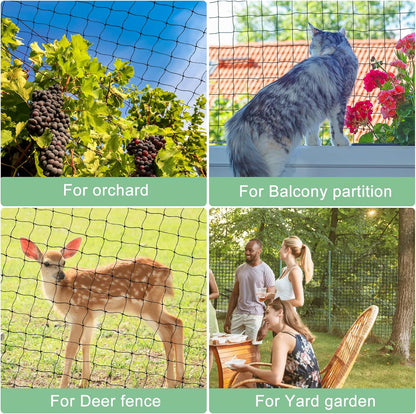 25'x25' Bird Netting for Chicken Coop, Nylon 3/4" Mesh Poultry Netting Chicken Net Roof Hawk, Aviary Net Deer Fence Pests Trellis Garden Nettings for Fruits Trees Plant