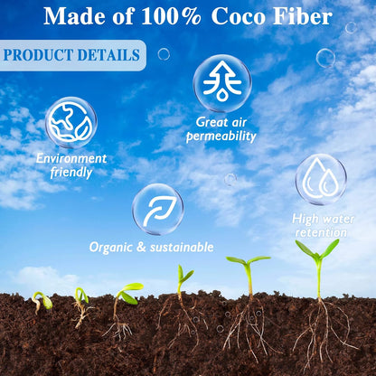 ZeeDix Organic Coco Coir Pellets Potting Soil, 100pcs 30mm Compressed Coconut Fiber Seed Starter Soil Pellets, Coco Peat Soil Discs for Indoor Ourdoor Plants, Herbs, Houseplants, Flowers, Vegetables