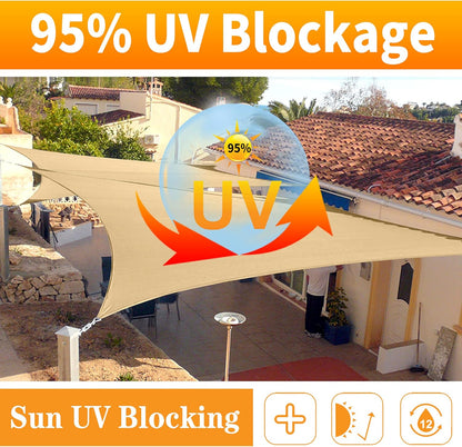 7' x 23' Brown Rectangle Sun Shade Sail SSP1212 Canopy Durable Fabric UV Block Awning,We Make Custom Orders