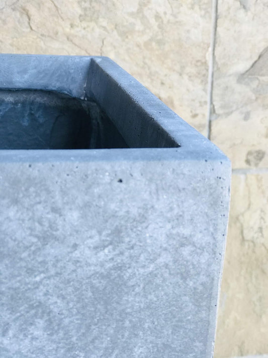 Kante 18.5" H Tall Rectangular Concrete Planters, Outdoor Indoor Lightweight Plant Pots with Drainage Hole and Rubber Plug, Modern Style for Home Garden Patio, Slate Gray