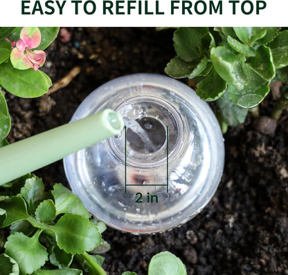 19 oz Extra Large Plant Self Watering Globes Top Fill, Plastic Water Bulbs, Slow Release Terracotta Self Watering Planter Insert, Plant Watering Devices System, Water Spikes Stakes, 2 Pack