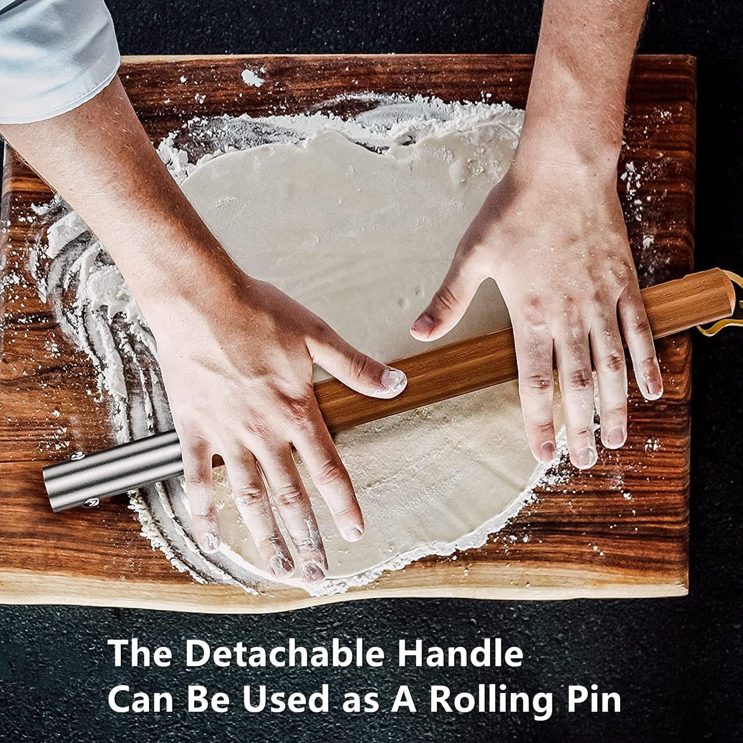 Q Pizza Aluminium 12" Pizza Peel with Long Handle, Pizza Spatula, Turning Paddle for Grill Oven, Kitchen Cooking Accessory for Baking Bread Pastry Dough Pie & Cake, PT202